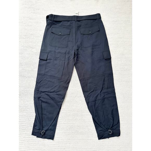 Theory NWT Navy Blue Dressy Hannon B Debut Cargo Ankle Cropped Trouser Pants 8 - Picture 7 of 7